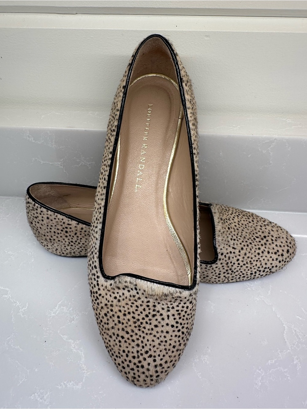 Loeffler Randall Quinnie Calf Hair Spotted Leopard Flats 6.5B